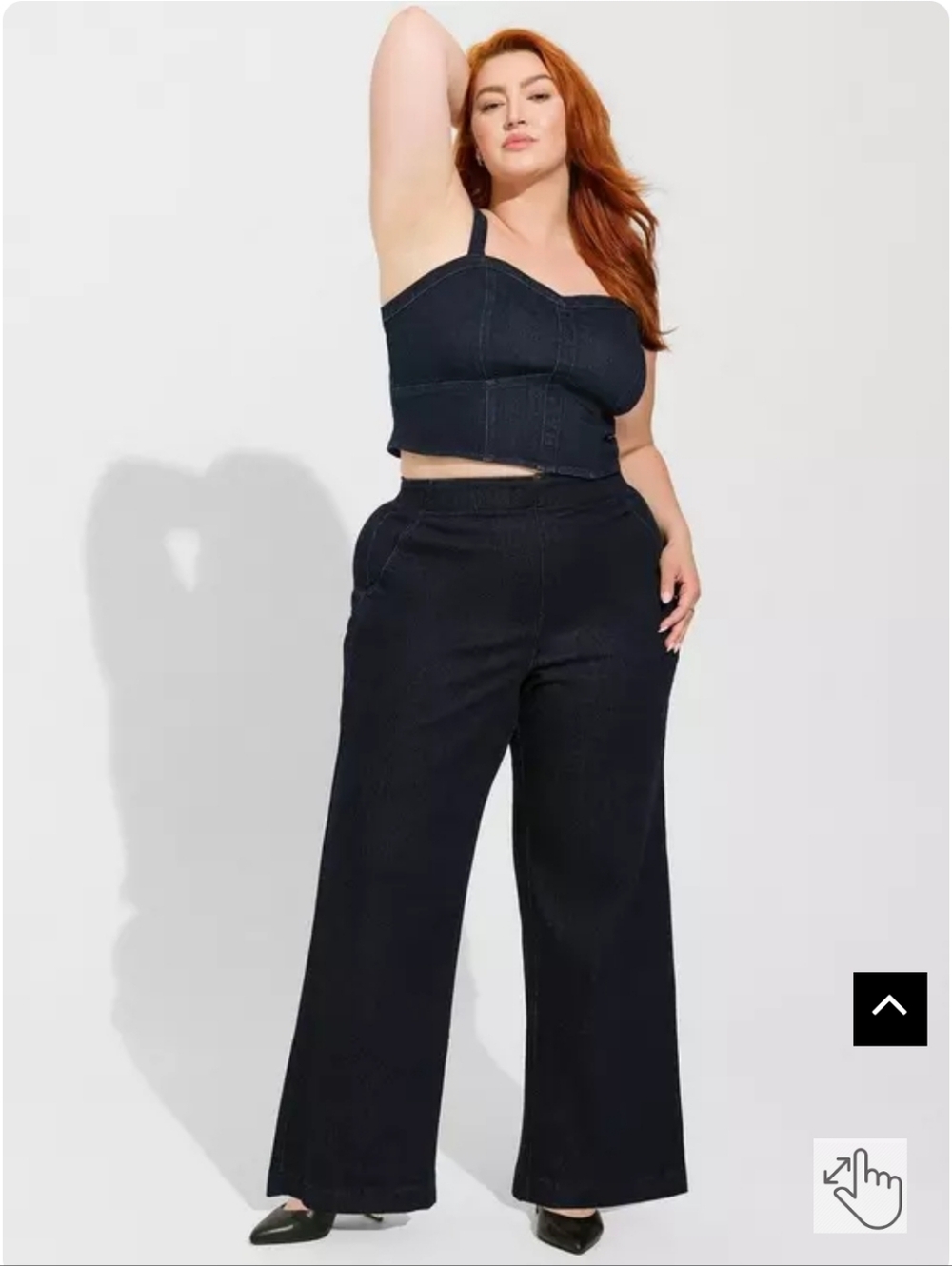 torrid dark indigo denim bustier crop top - Picture 2 of 6